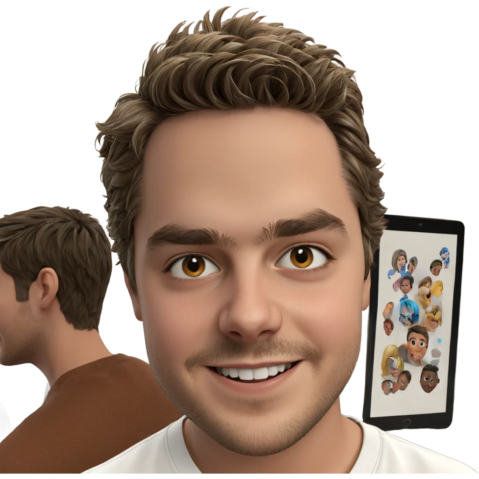 smiling boy in white shirt emoji