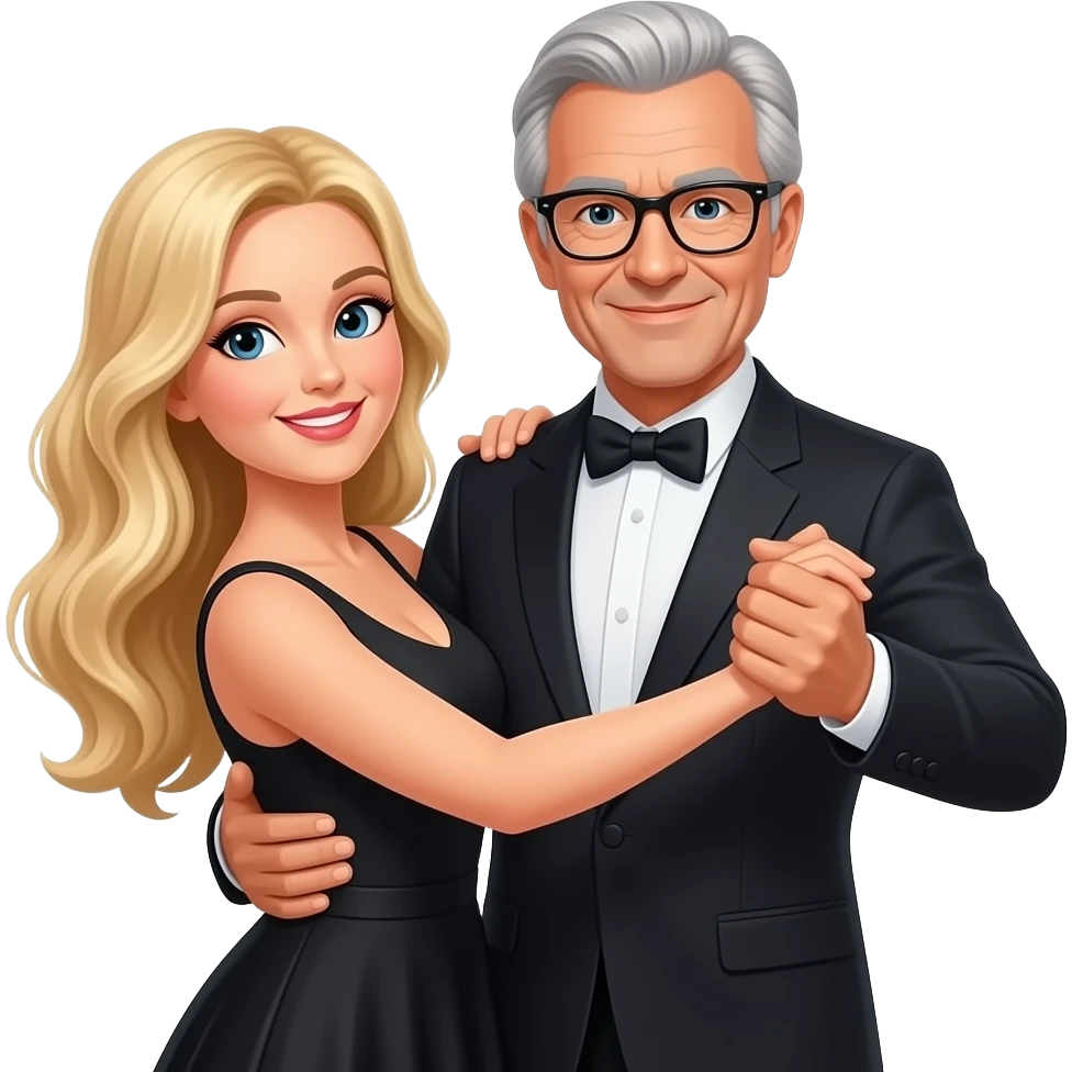 danse couple europens 50 ANS MODERNE FEMME BLONDE CHEVEUX LONG emoji
