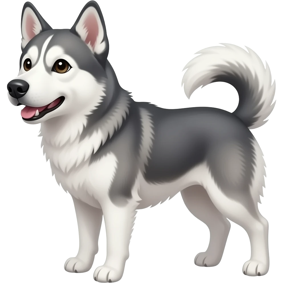 a very white colored heeler husky mix dog. no grey. emoji
