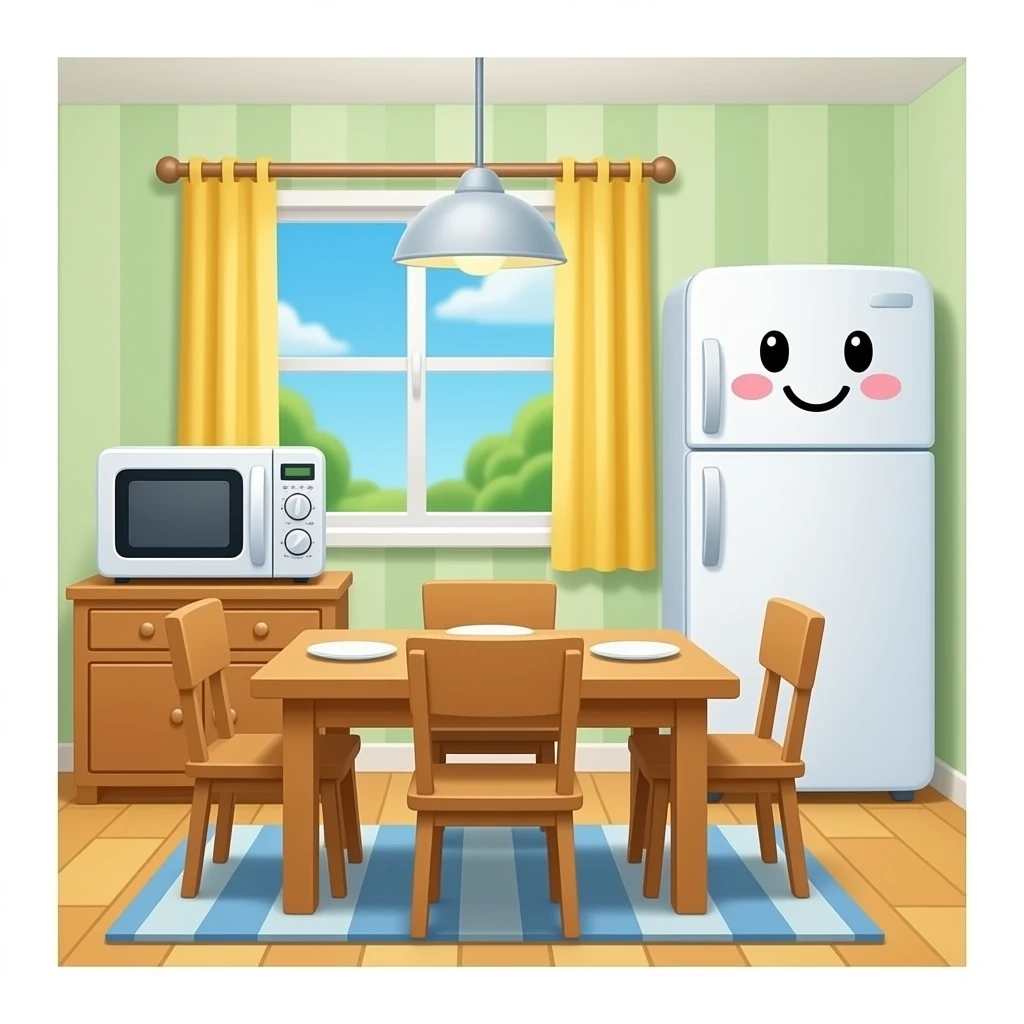 dining room cute clean smiley emoji smiley cute microwave fridge emoji