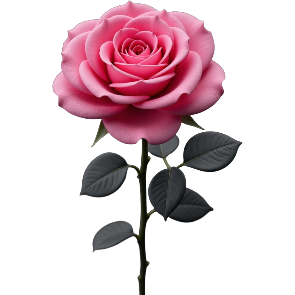 BLACKPINK-inspired gothic rose, no hearts, realistic and bold, black and pink colors emoji