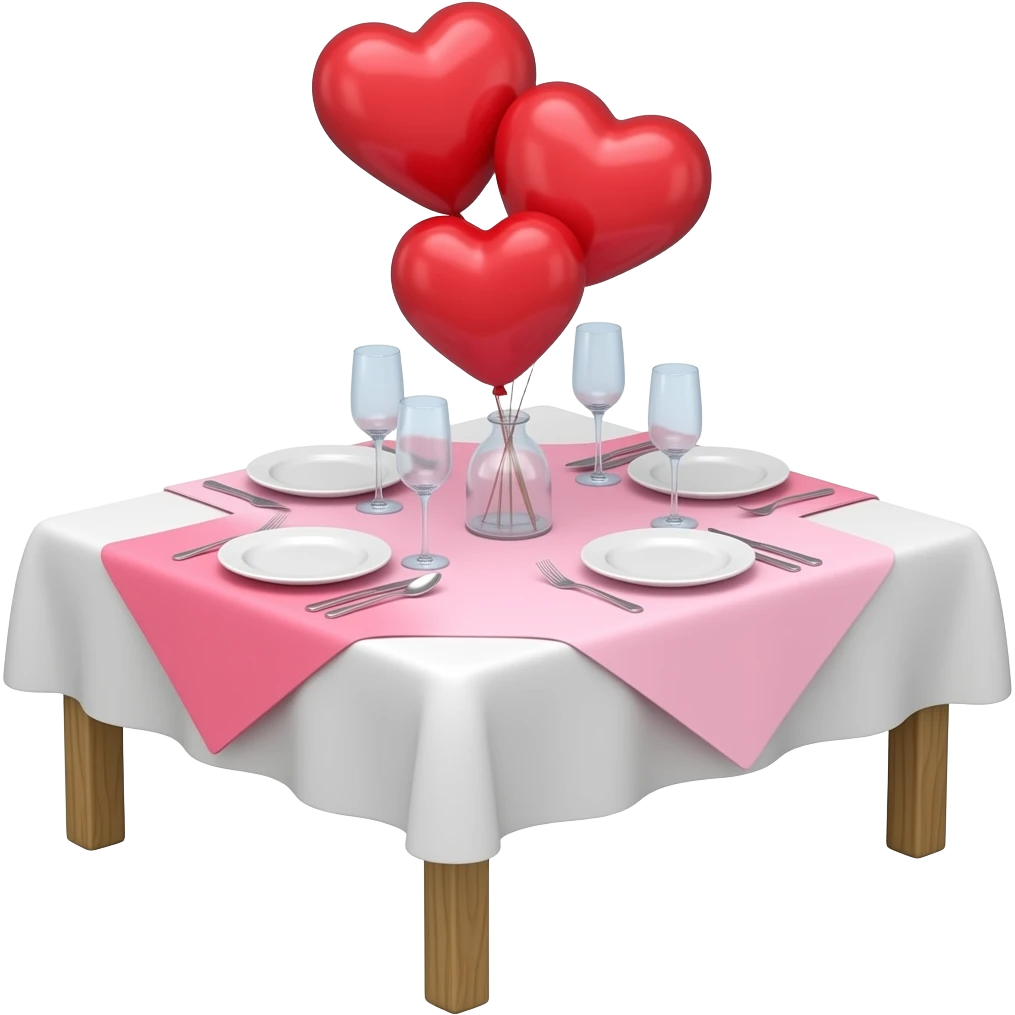 masă romantică de valentine’s day emoji