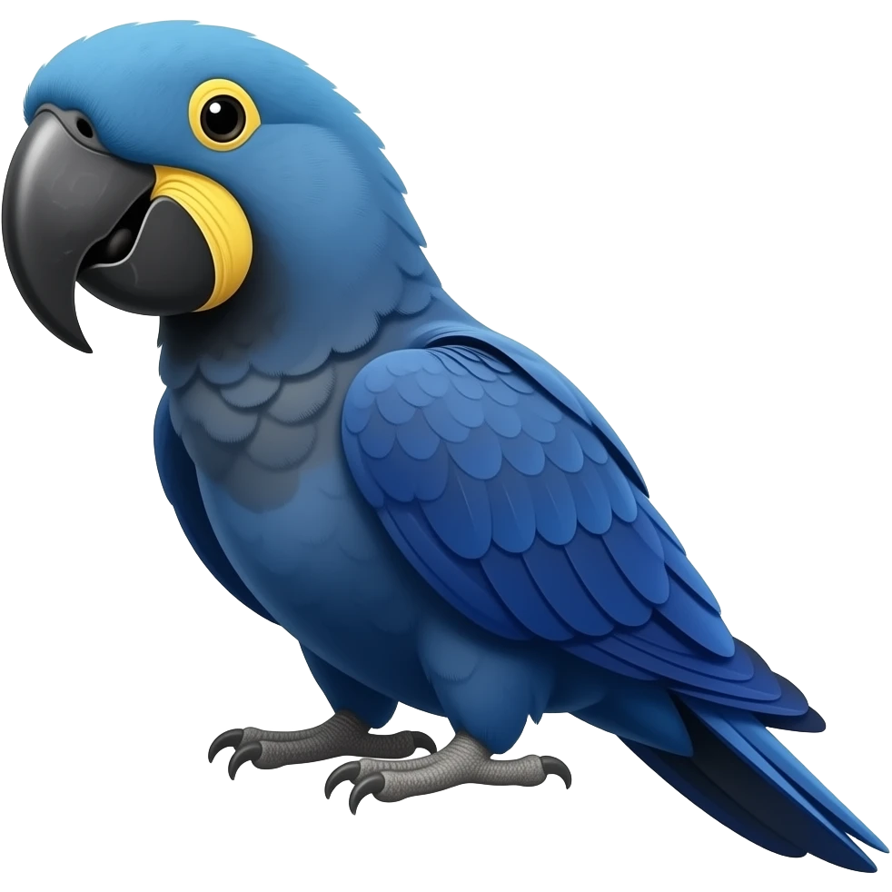 Faça uma arara azul escuro com bico branco emoji