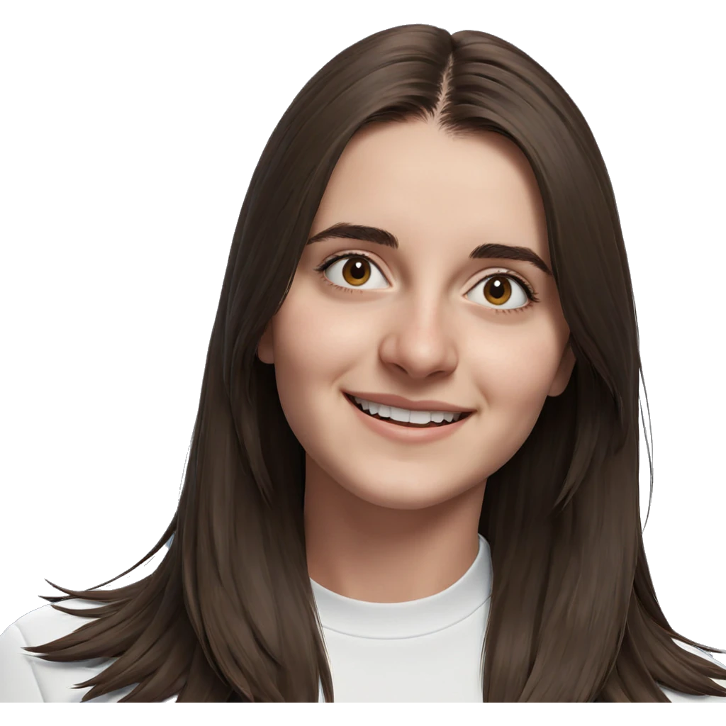 smiling girl with brown hair emoji