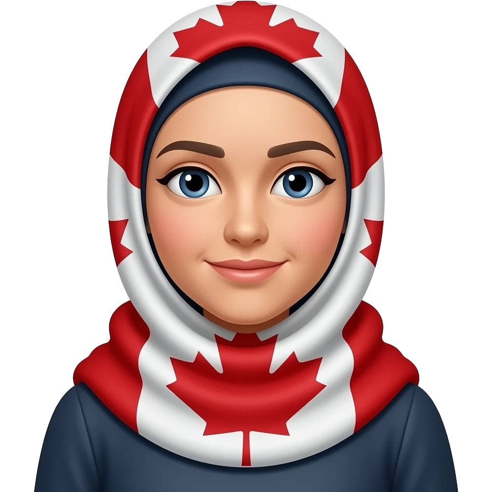 A hijabi wearing a canadian flag emoji