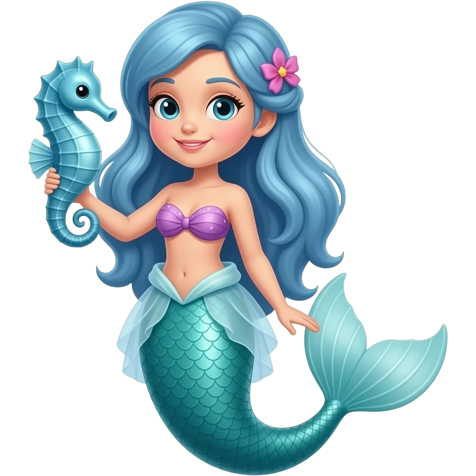 Mermaid hold seahorse emoji