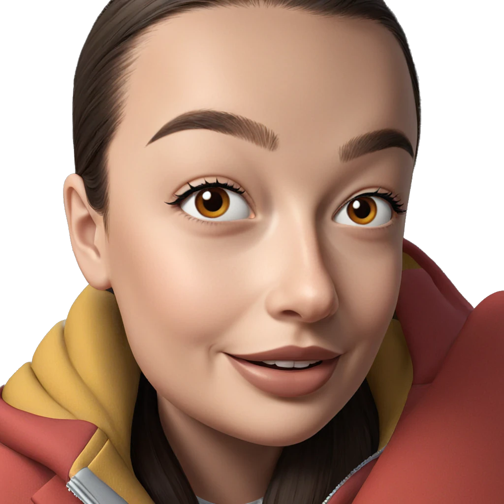 smiling girl with brown eyes emoji