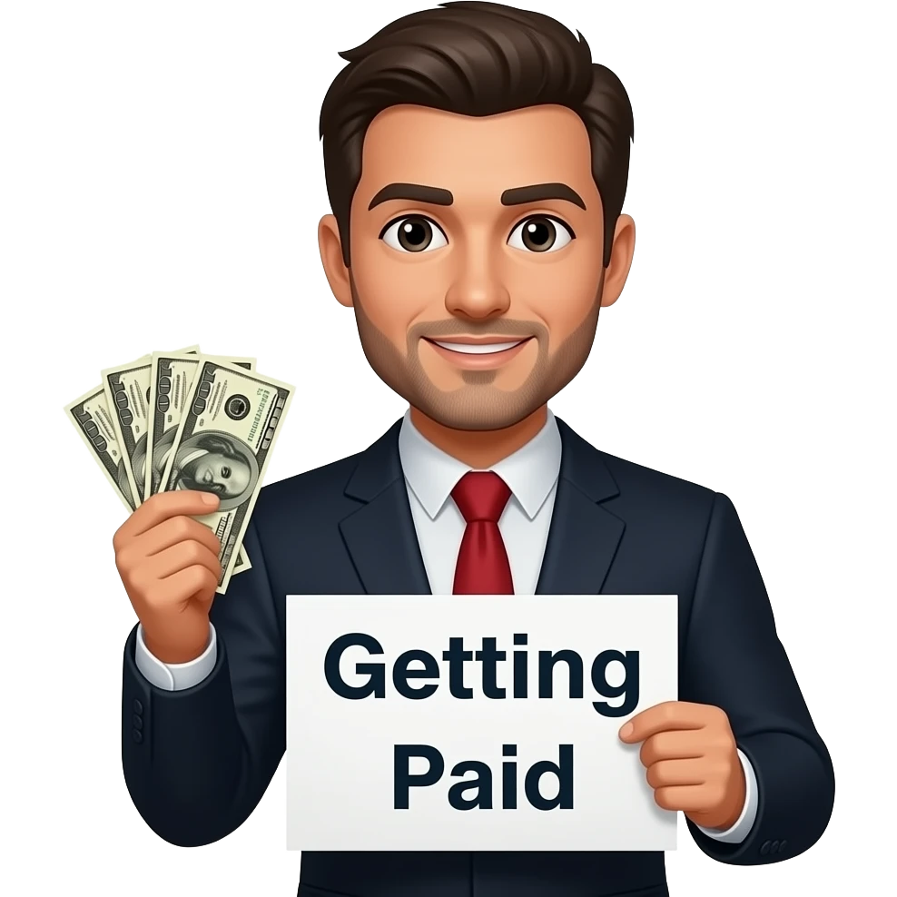 Change the sign to getting paid in the Escalade with dollars in his hand emoji