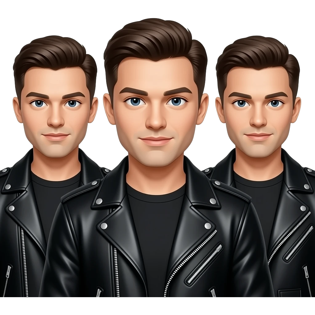 Men in black leather jacket emoji