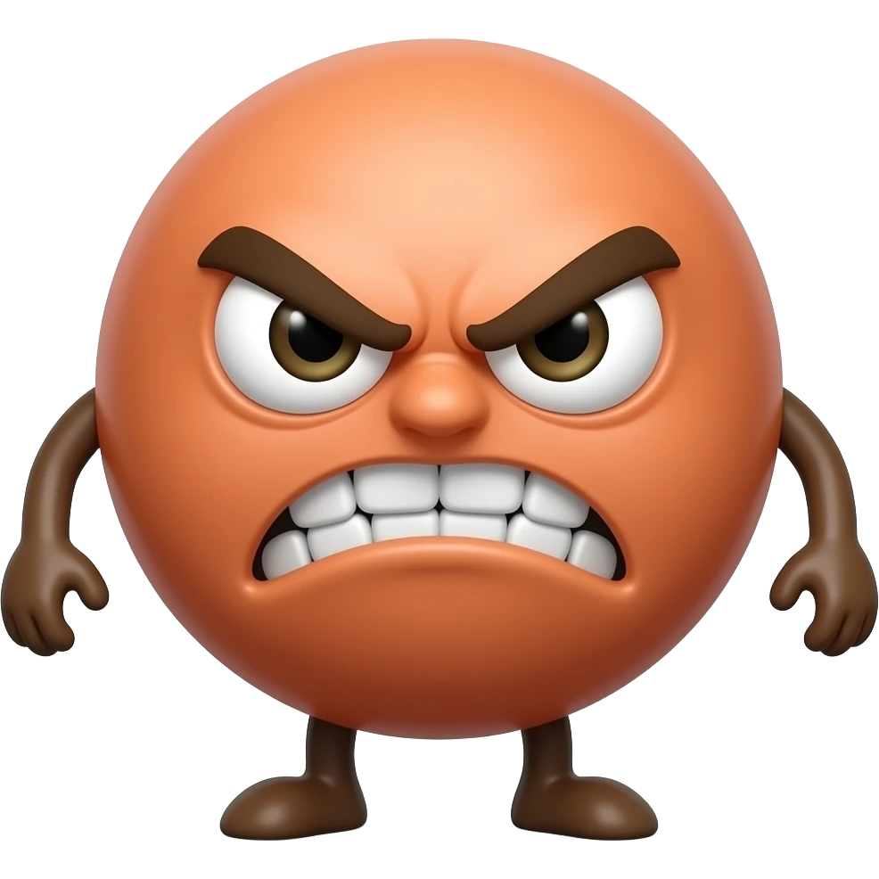 angry circle with legs emoji