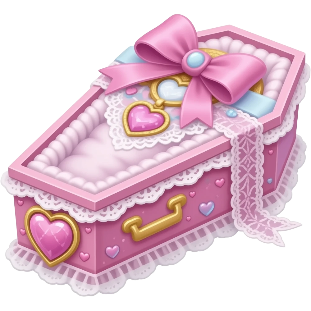 pink coquette cutesy coffin funeral emoji