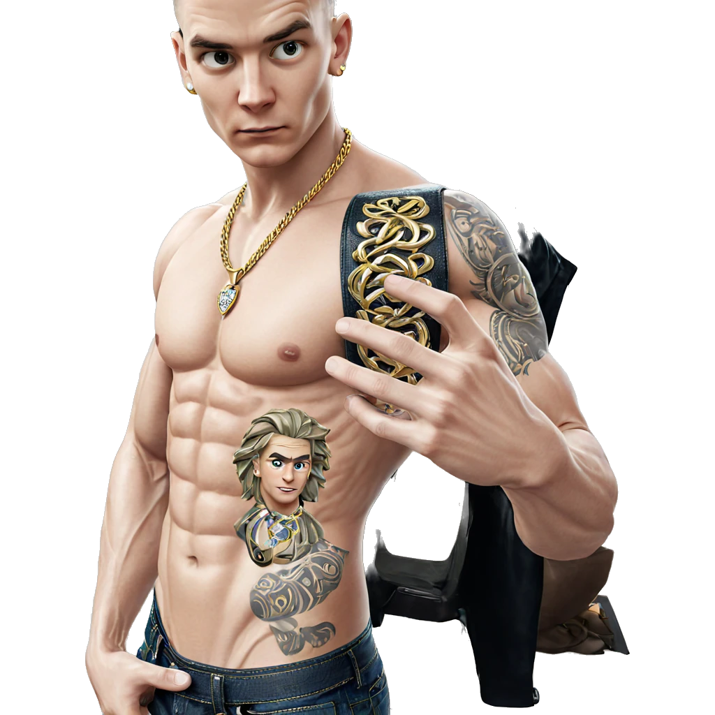 muscular male in jewelry emoji