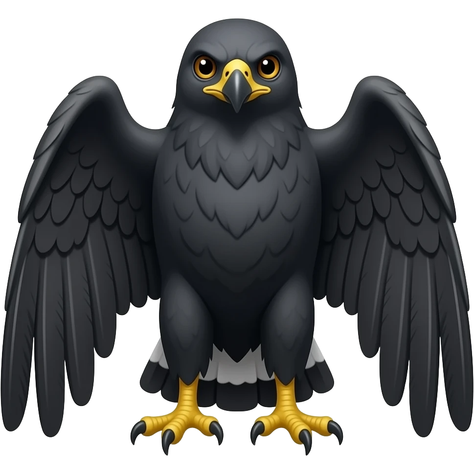 A black hawk emoji