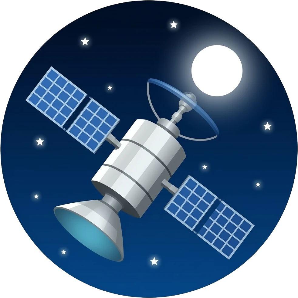 seeing Satellite in the night emoji