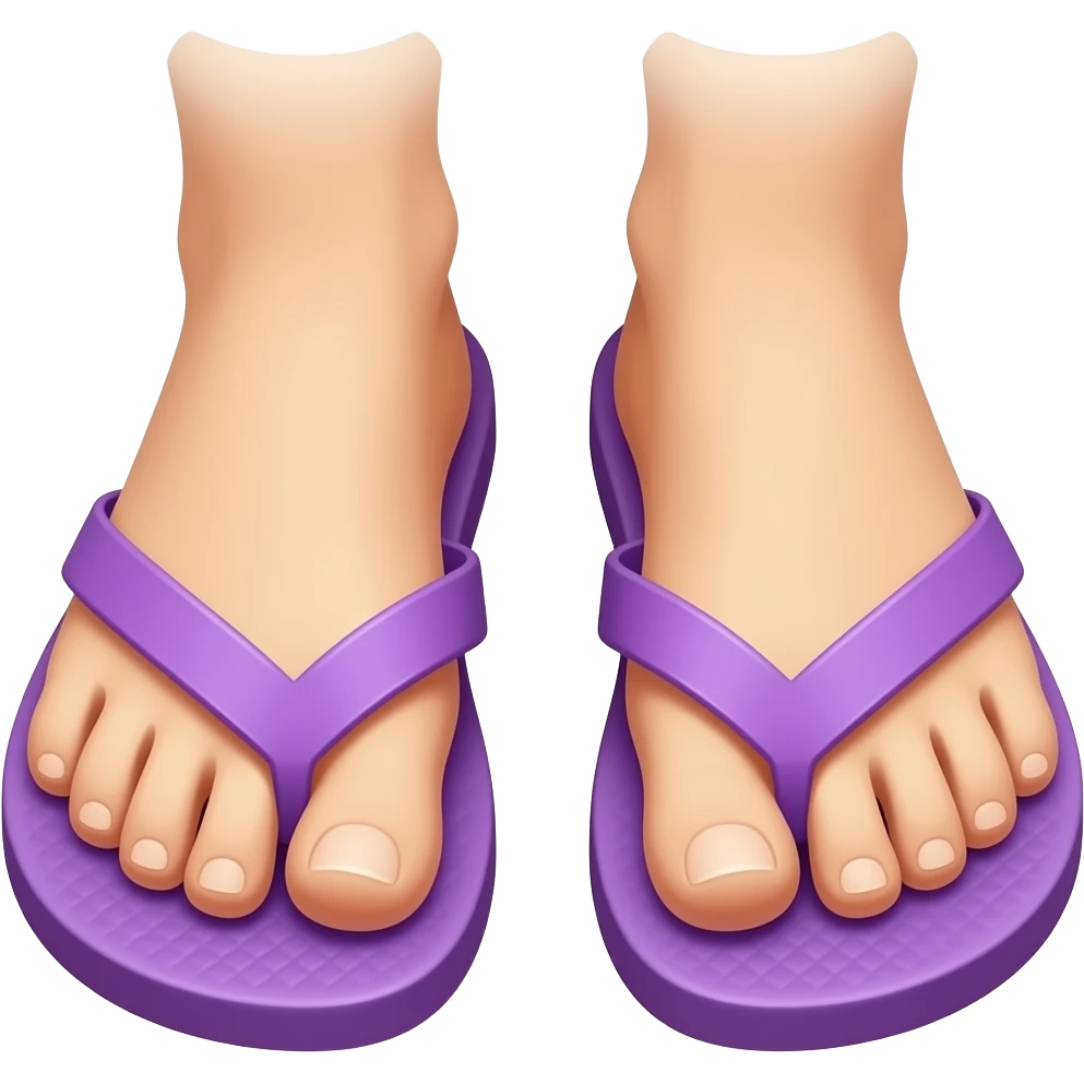 Feet in purple slides emoji