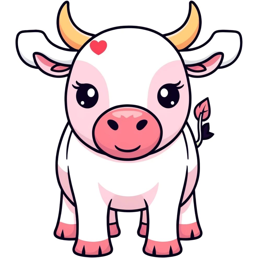 Pink bull with heart eyes emoji