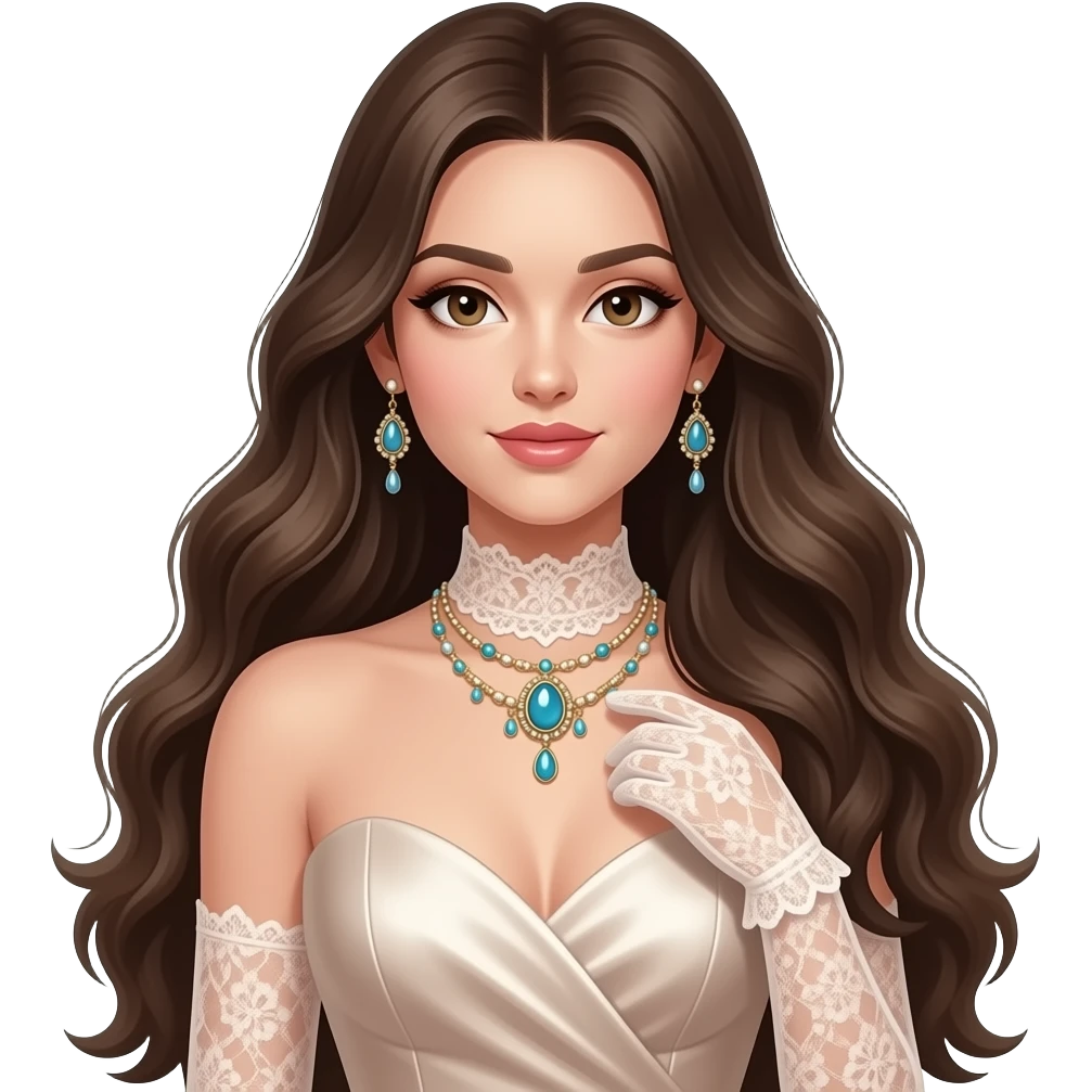 Pretty beautiful animesque style anime gorgeous aesthetic lady with many details and accessories emoji