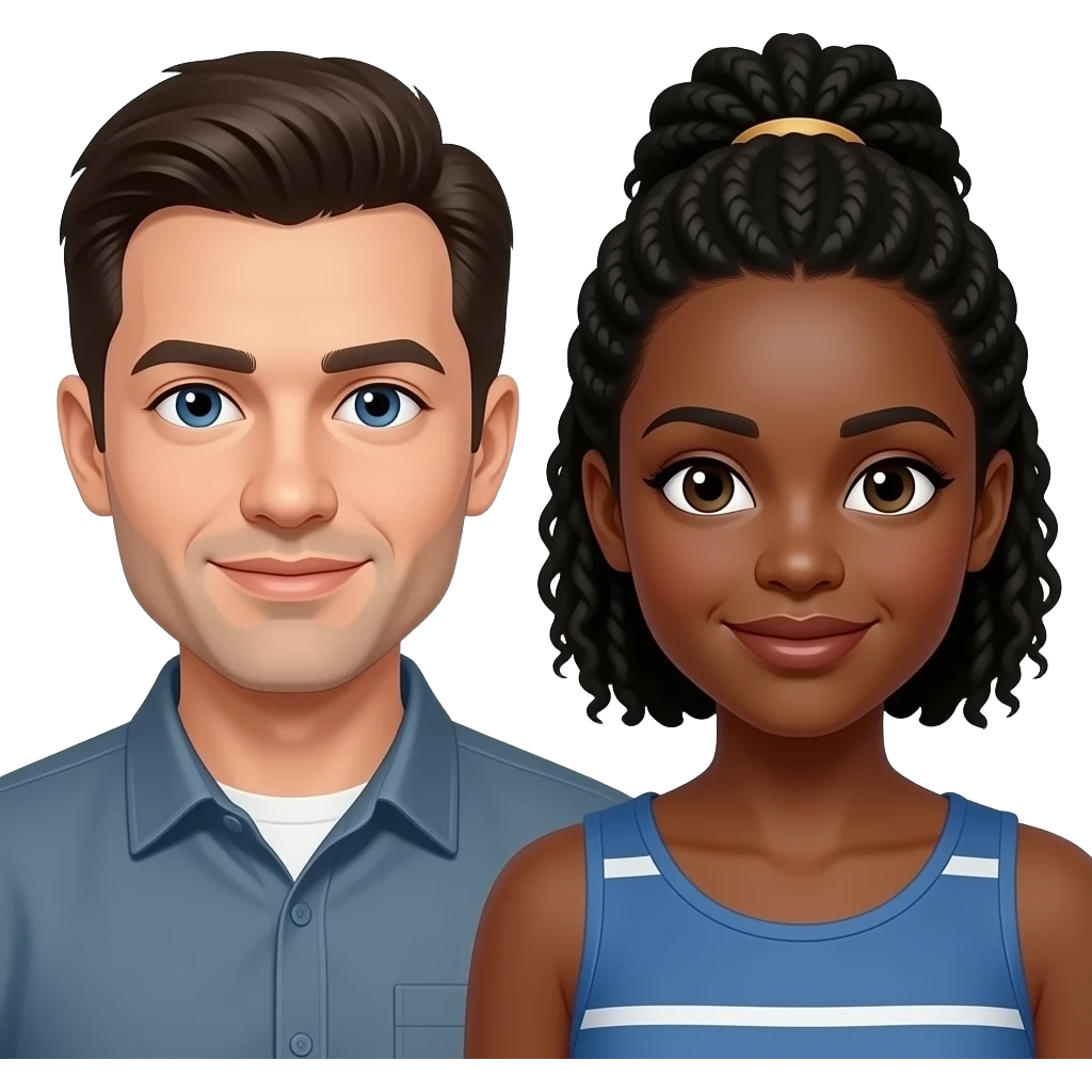 2 white men 2 black females emoji