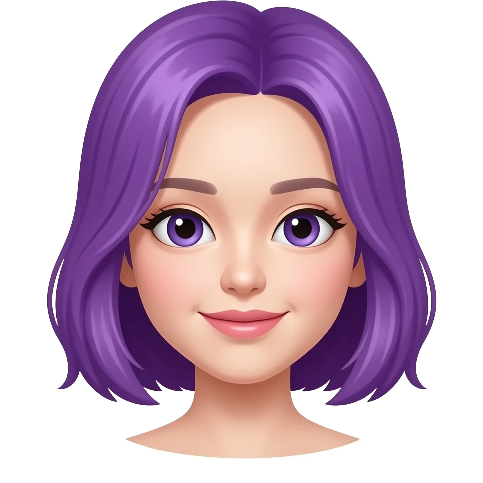 kpop purple hair girl emoji
