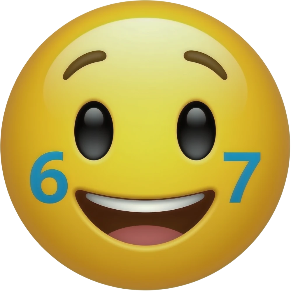 Make a emoji of the joke 6 7 emoji
