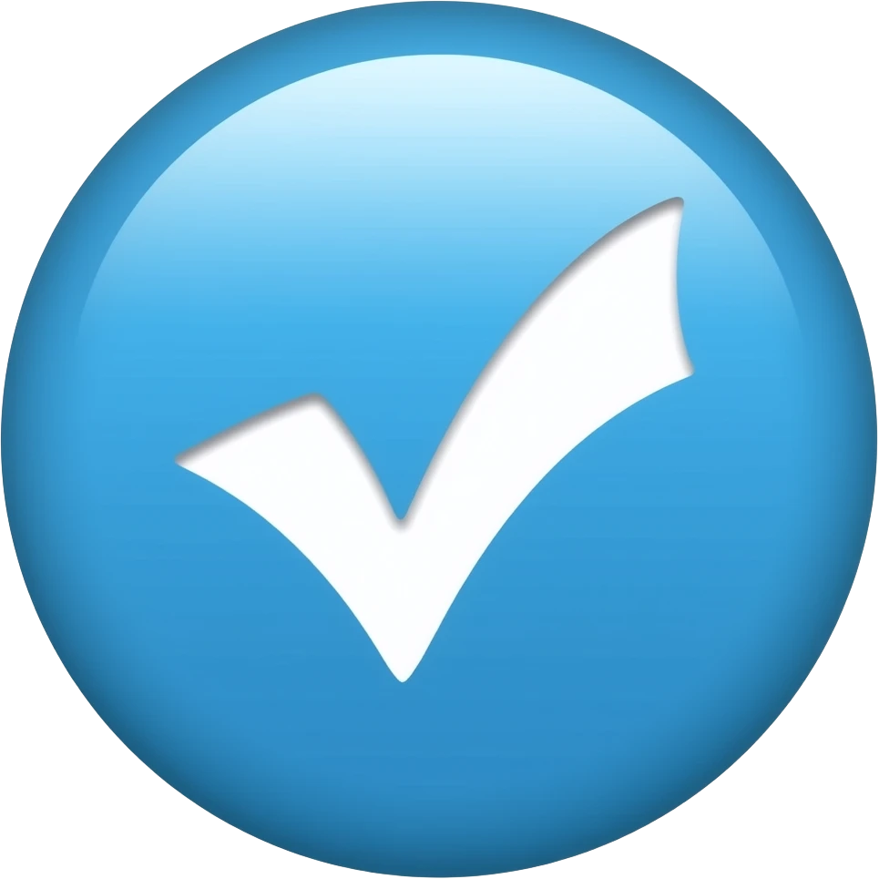 Yuvarlak Mavi tık emojisi emoji