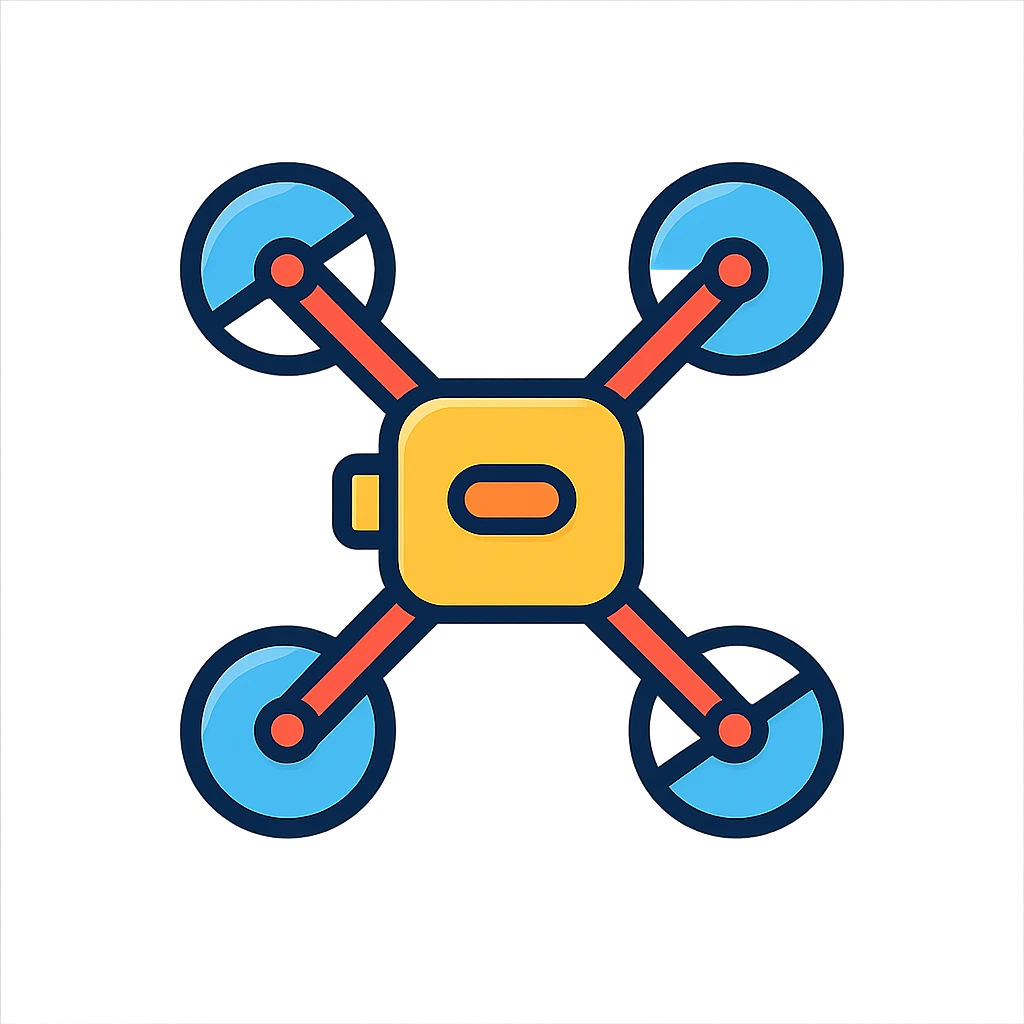 multicopter drone, modern, clean, minimal emoji