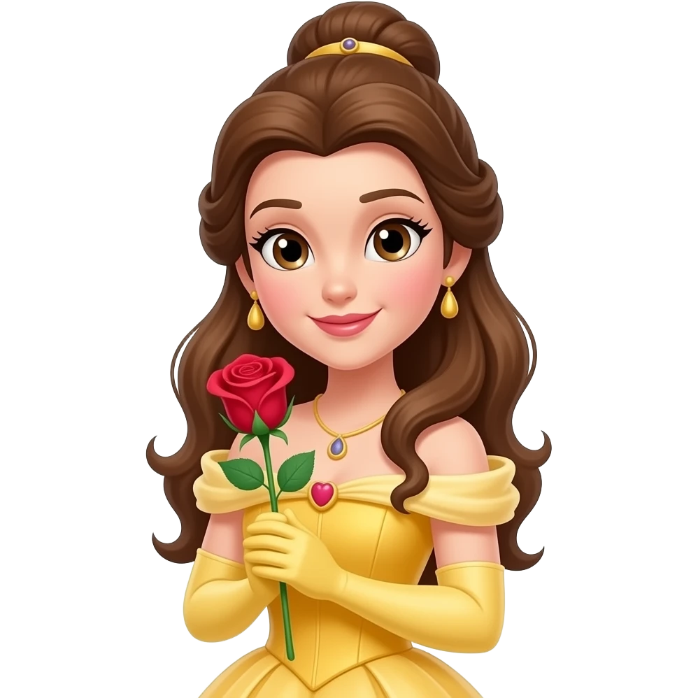 princess belle holding rose emoji