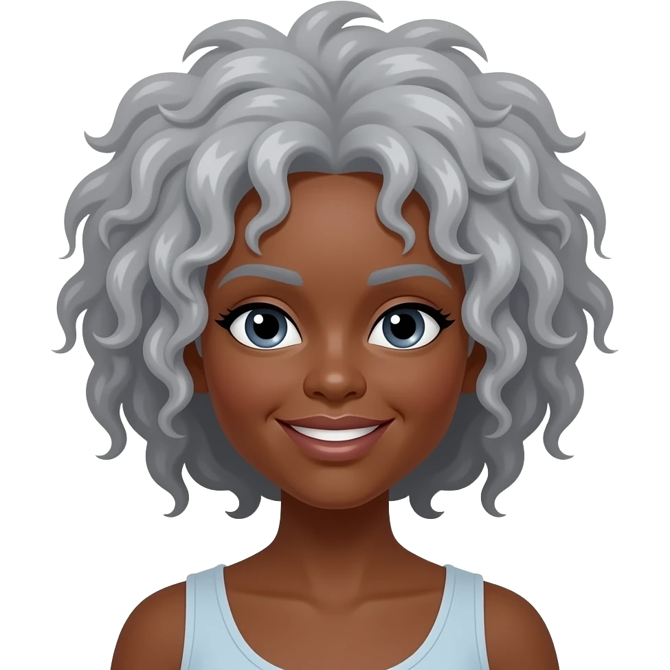 Black woman with gray Afro emoji