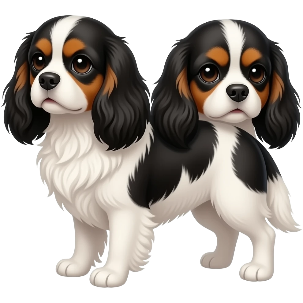 Tri color cavalier king charles spaniel emoji