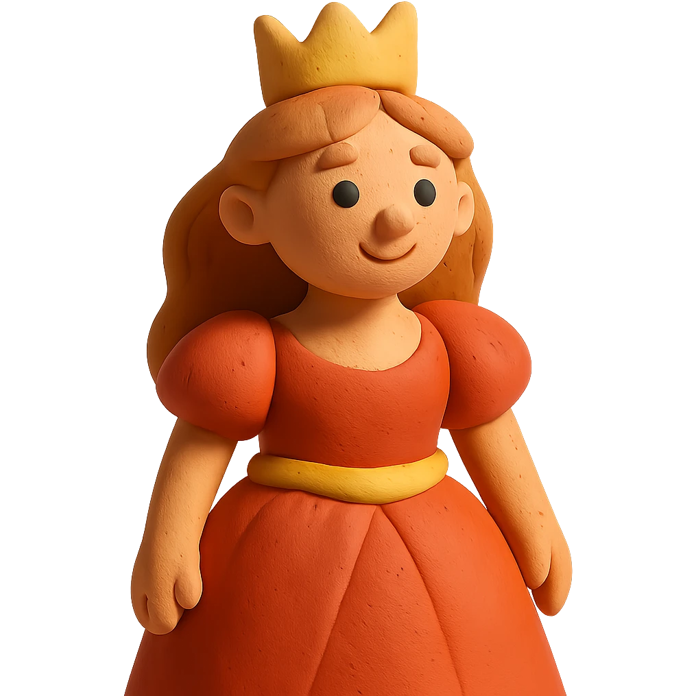 Add a crown to the princess, keep the style consistent with the original image, and maintain a transparent background. emoji