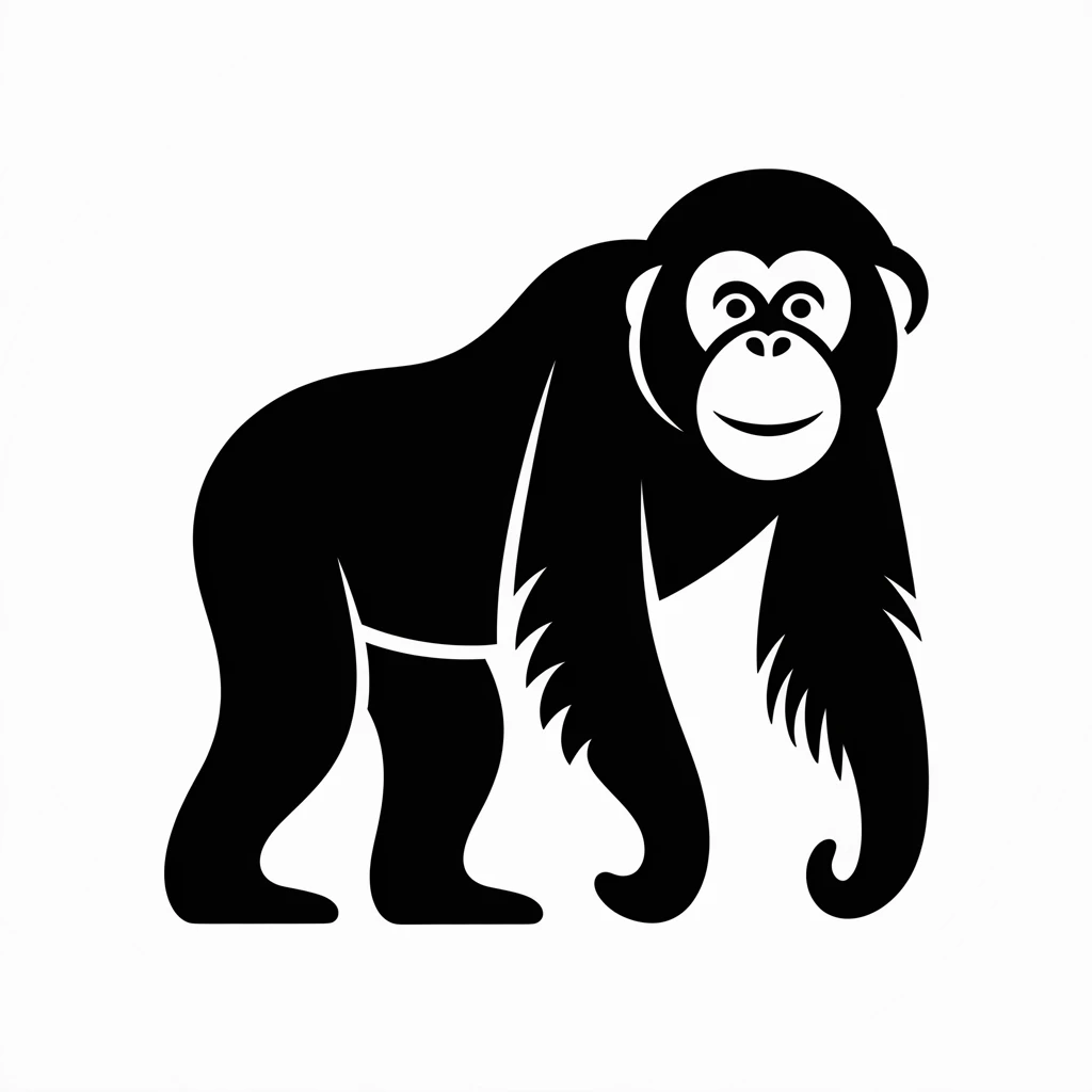 Orangutan icon black silhouette emoji