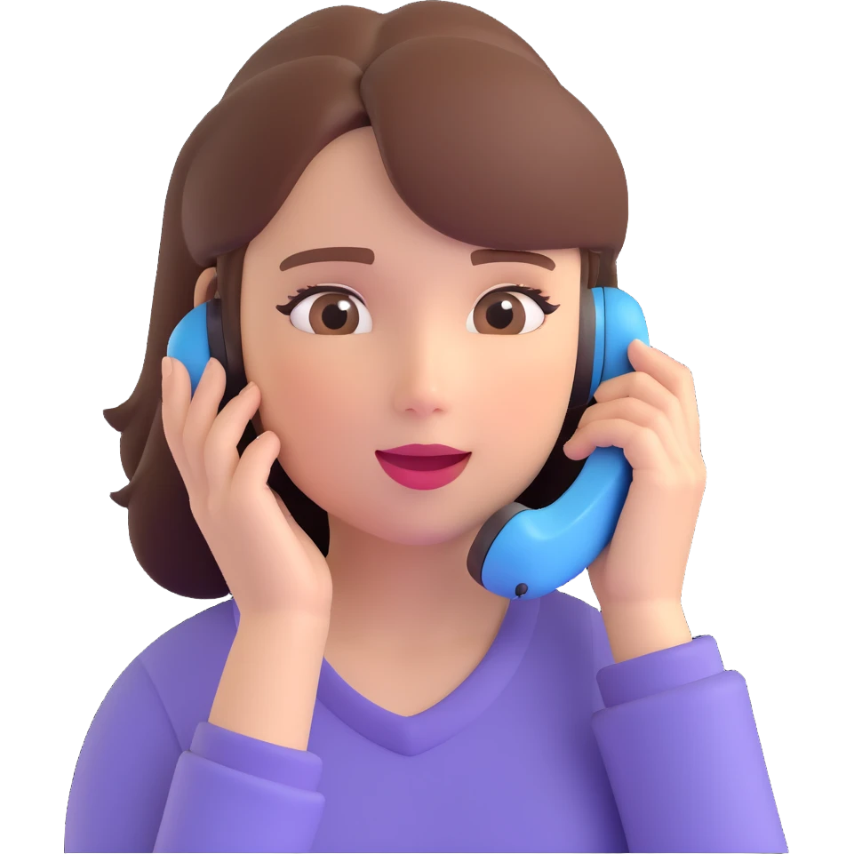 girl talking on phone bedroom background, close up pose emoji