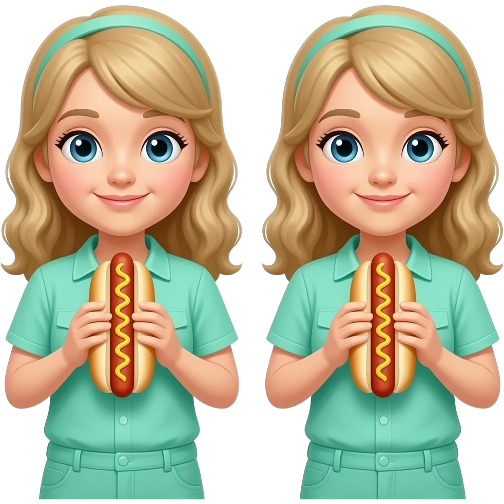 Doublemint twins with hot dogs emoji