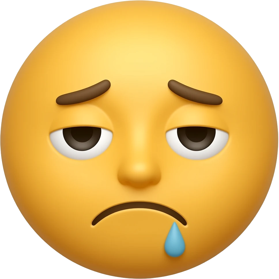 Make a tired emoji circle face and no body make him hav yellow skin and make an google style tired emoji