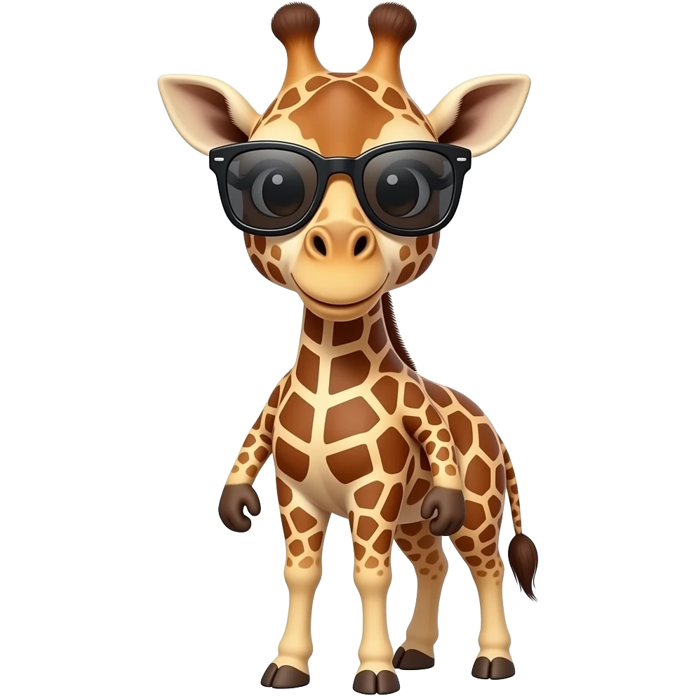 giraffe wear a sun glasses front view emoji