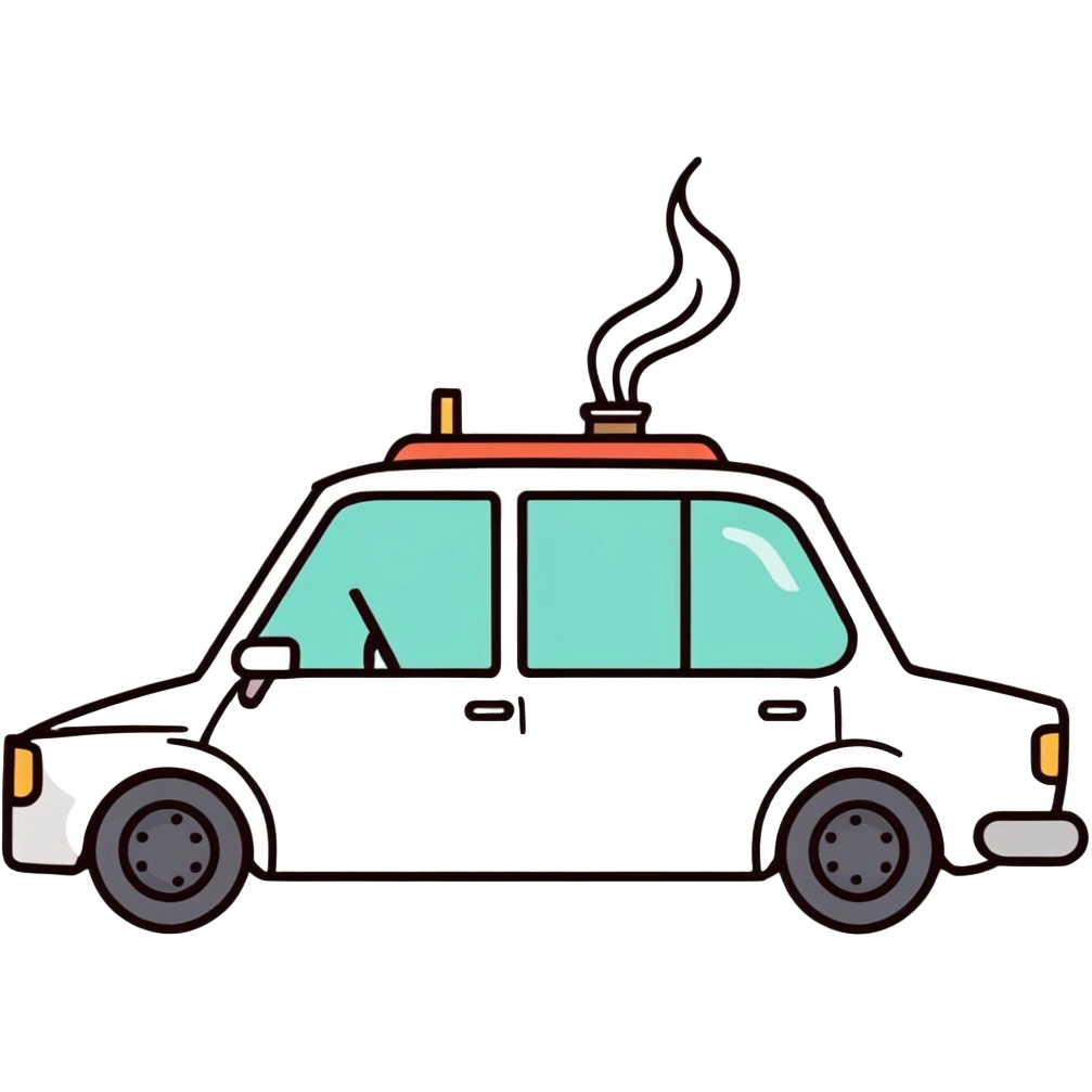 car smoking joint while yelling fuck emoji