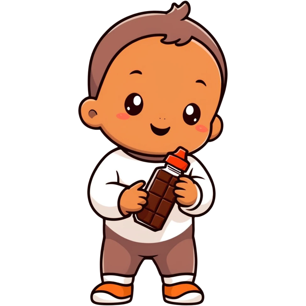 cute black baby chocolate bottle emoji