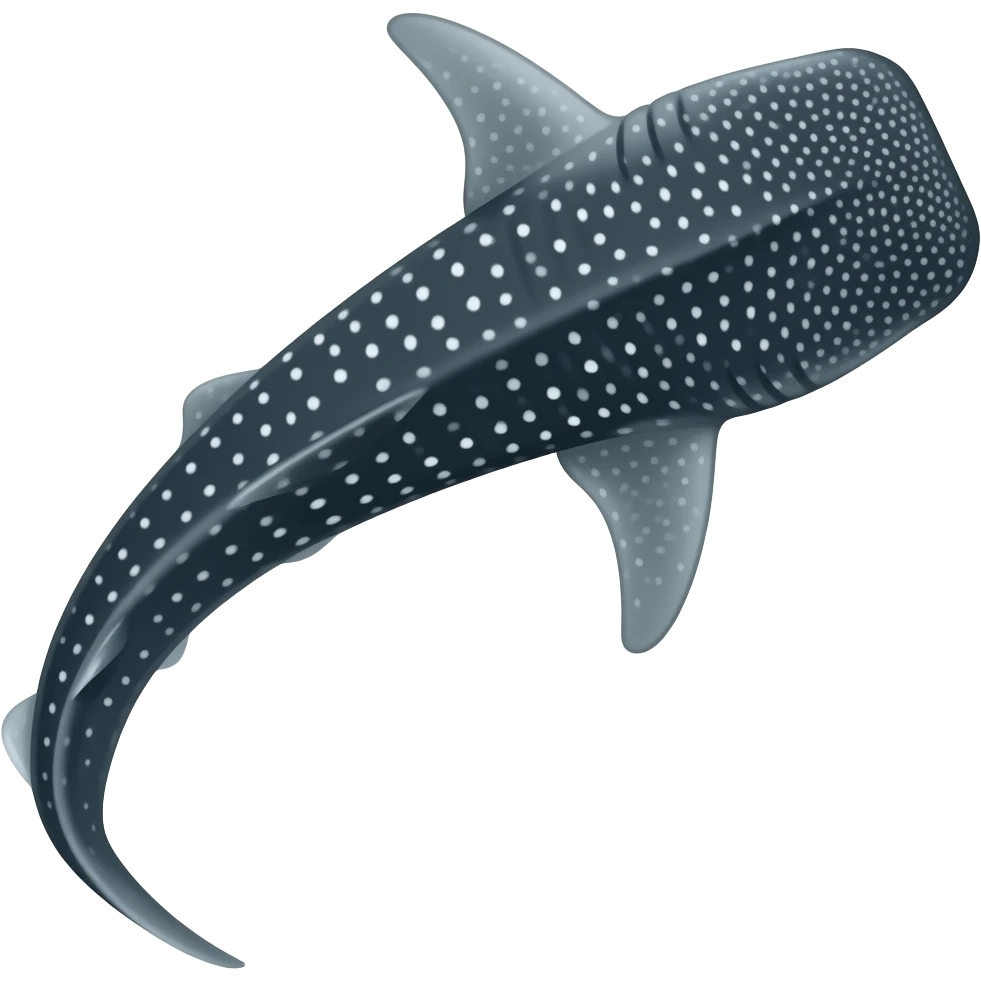A whole whale shark view from above facing right emoji
