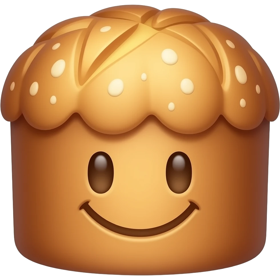 Улыбыющийся панеттонеItalian panettone emoji