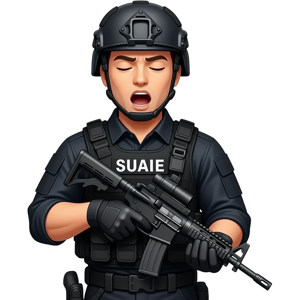 A swat guy that is sleeppy emoji