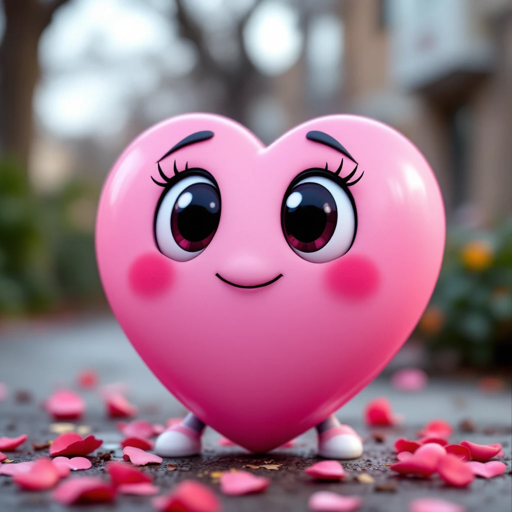 pink heart emoji, extra cute, big eyes, blushing cheeks emoji