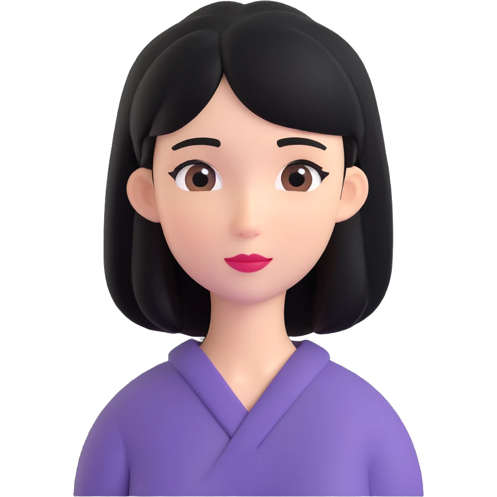a young woman with black hair emoji
