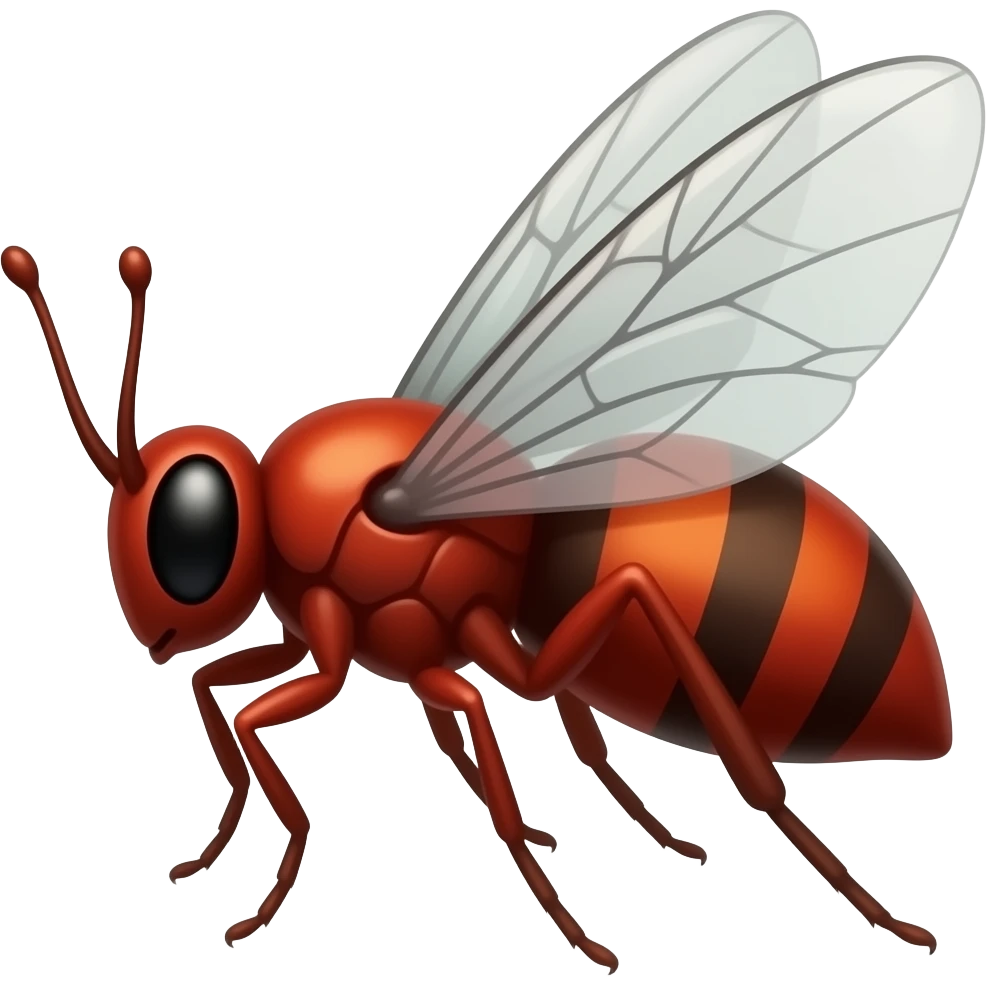 A flying red insect emoji