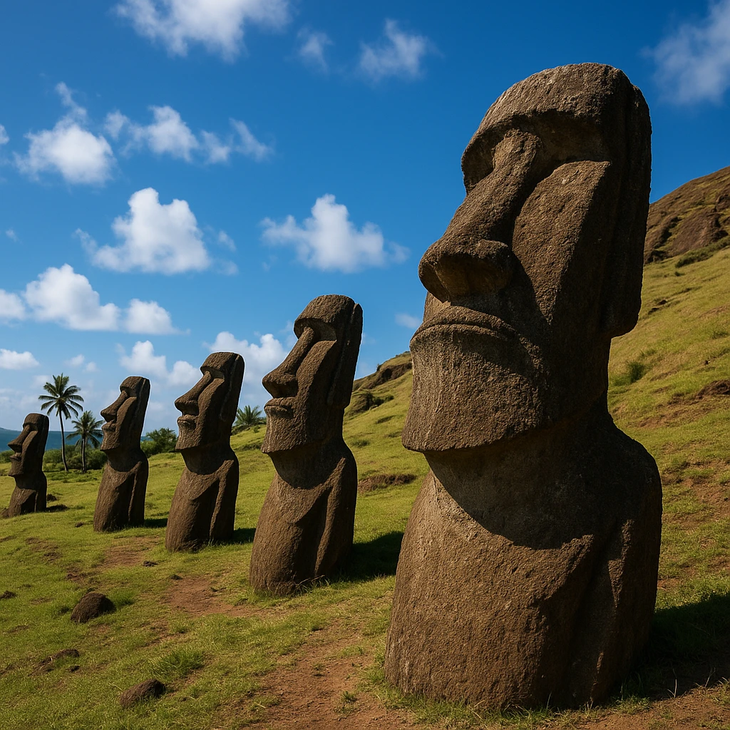 on Easter Island emoji