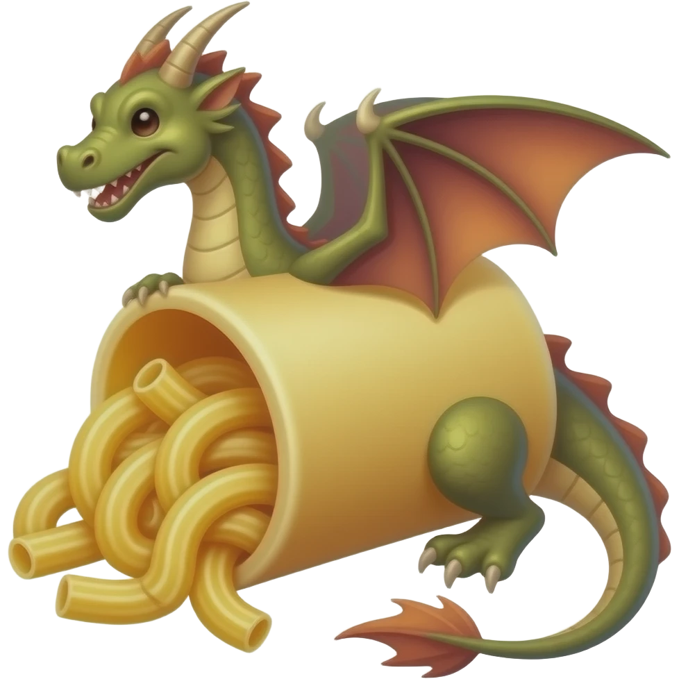 dragon fused with pasta and canneloni emoji