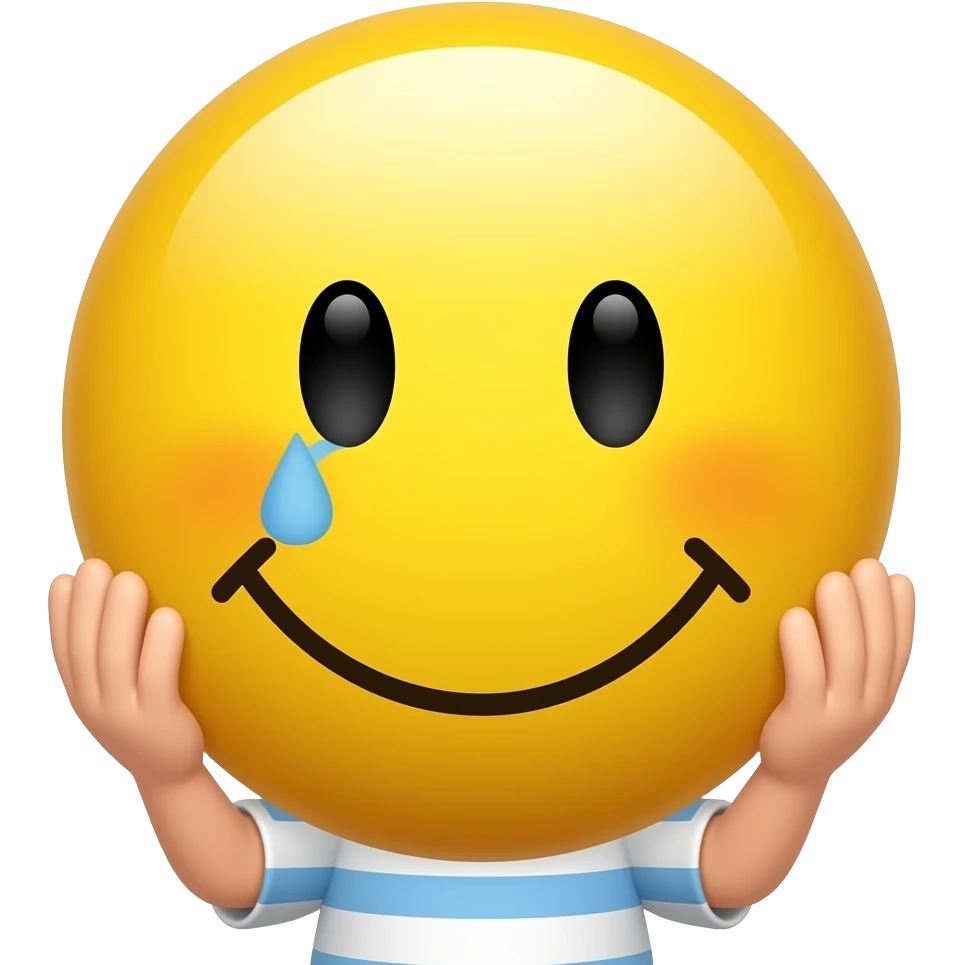 Sad ears holding yellow cute emoji emoji