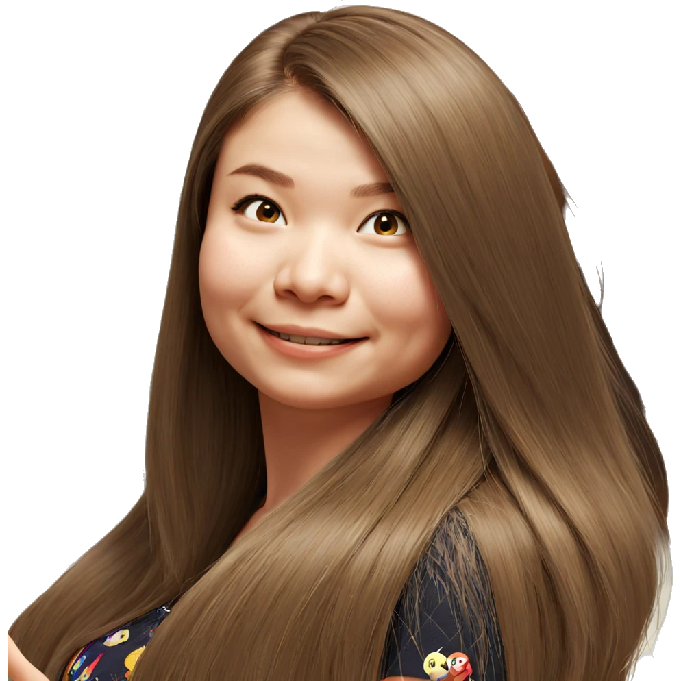 smiling girl with long hair emoji