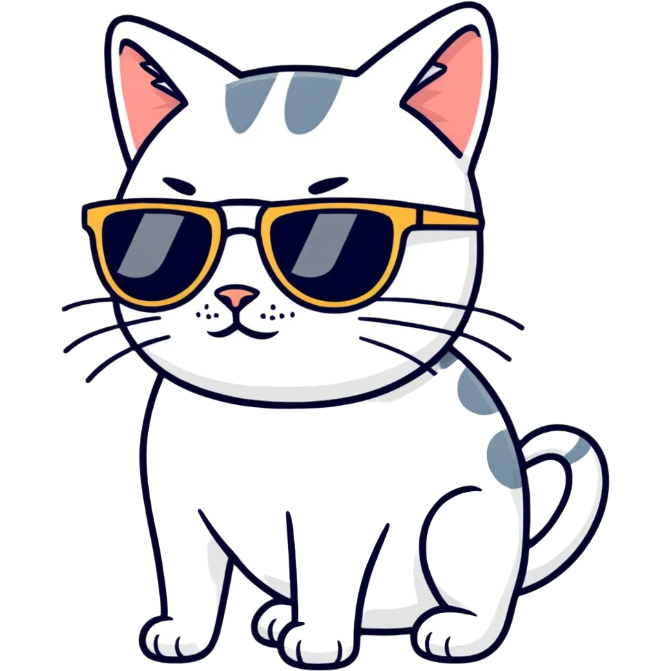 Cat with sunglasses emoji