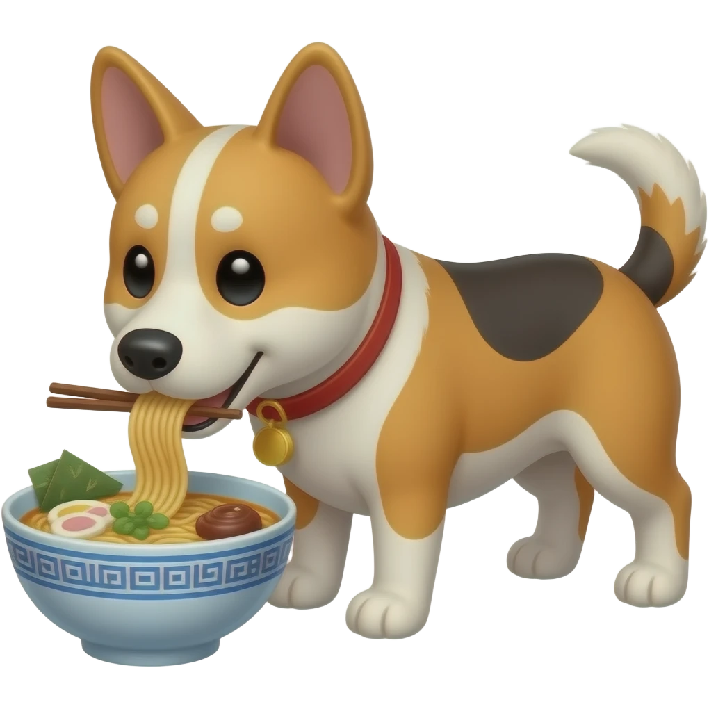 japanese dog eating ramen emoji