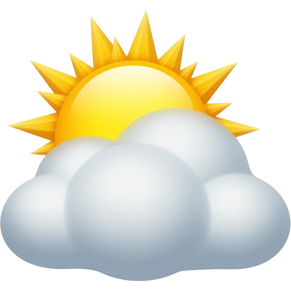 sun shinning from behind cloud without background emoji